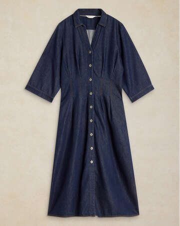 WHITE STUFF LUNA DENIM PLEAT DRESS