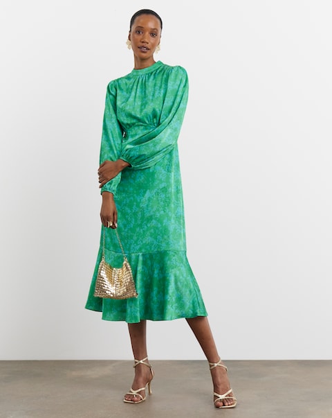 Joanna Hope Satin Jacquard Midi Dress