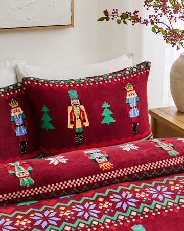 Festive Nutcracker Fairisle Fleece Duvet Cover Set