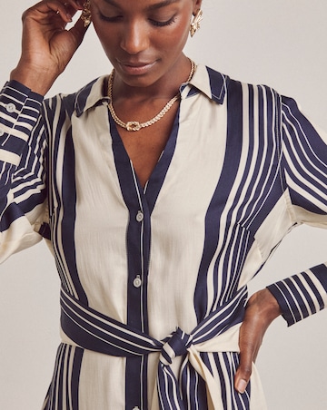 Anthology Stripe Tie Waist Shirt Dress