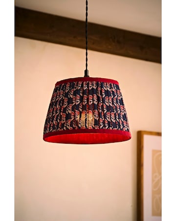 ValueLights Cyia Floral Pleated Shade with Contrast Trim