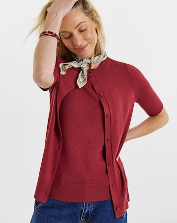 Short Sleeve Cardigan And Vest Twinset