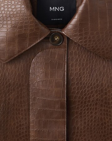 Mango Croc-Effect Faux Leather Jacket