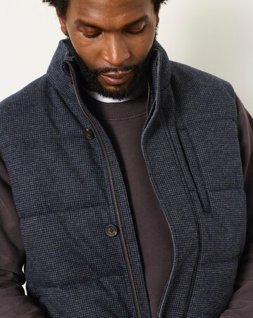 FatFace Tarn Cjeck Gilet (Regular & Tall) - Navy