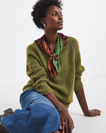 Slouch V Neck Longline Jumper