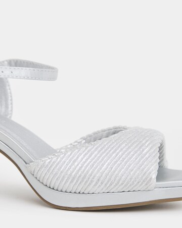Eve Pleated Two Part Platform Heels - Wide Fit (E)