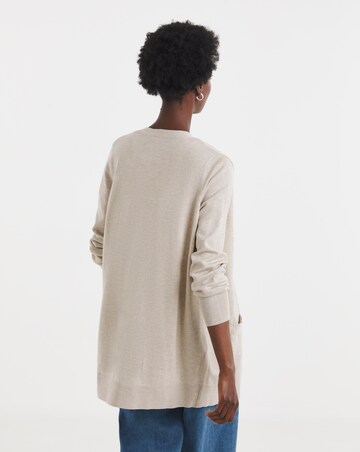 BLACK LONGLINE EDGE TO EDGE CARDIGAN