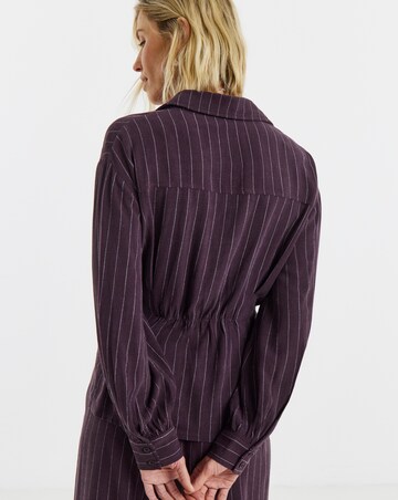 PLUM STRIPE CORSET SHIRT CO-ORD