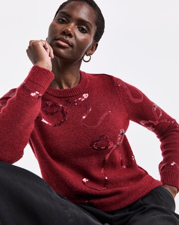 Sequin Bow Novelty Jumper