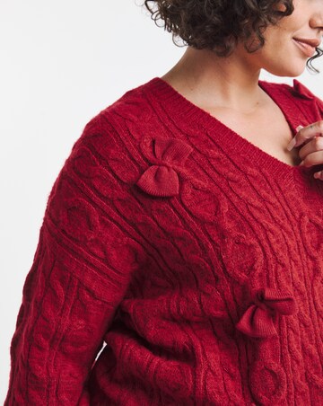 Bow Detail Cable Knit Jumper