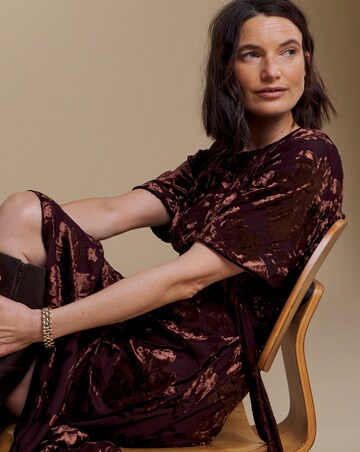Julipa Velour Burn Out Midi Dress