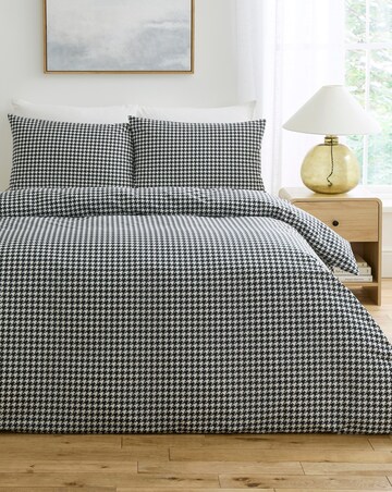 Houndstooth Cotton Blend Duvet Cover Set