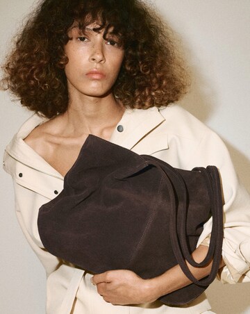 Mango Suede Leather Shopper Bag