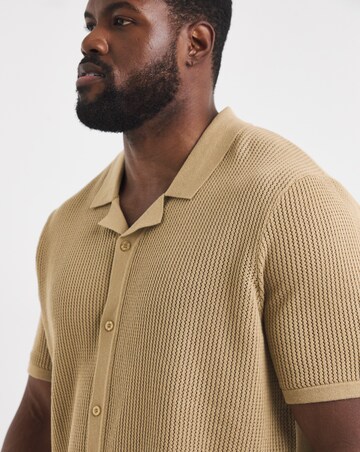 Knitted Revere Collar Shirt