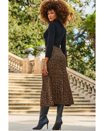 Sosandar Animal Print 2 Part Knitted Dress