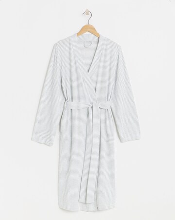 Lightweight Dressing Gown Grey Marl Stripe
