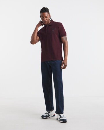 Lacoste Short Sleeve Embroidered Pique Polo - Burgundy