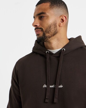 Jack & Jones Norrebro Embroidered Sweat Hoodie - Brown