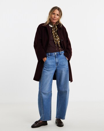 Aubergine Faux Fur Collar Pea Coat