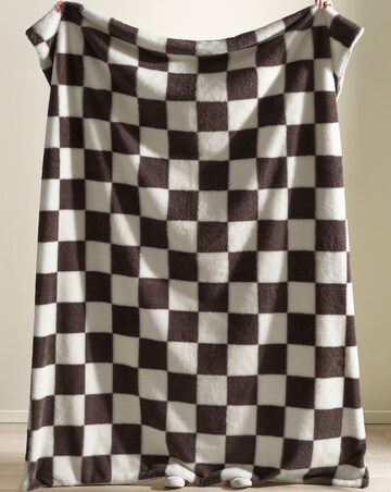 Catherine Lansfield Cosy Soft Checkerboard Throw