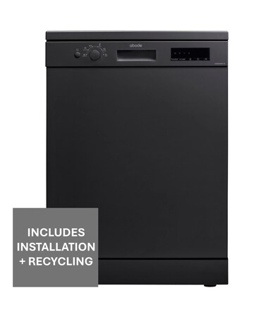 Abode A60DW00E1B 12 Place Settings Dishwasher Black + Install