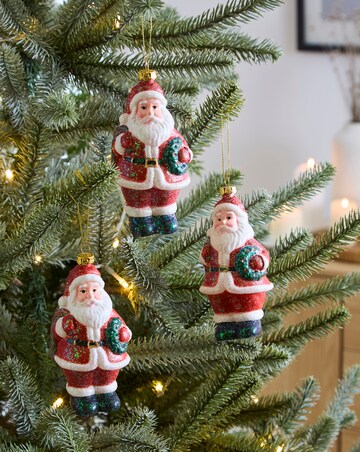 Set of 3 Hanging Santas