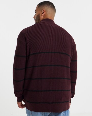 Fisherman Stripe 1/4 Zip Knitted Jumper