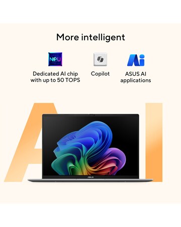 ASUS Vivobook 16 Laptop - 16in WUXGA Ryzen AI 5 16GB 512GB - Silver