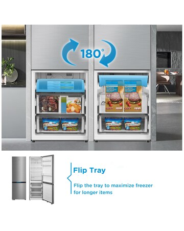 Midea Premium Combi Fridge Freezer - Inox + Installation
