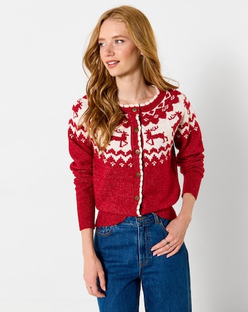 Joe Browns Retro Reindeer Fairisle Cardigan