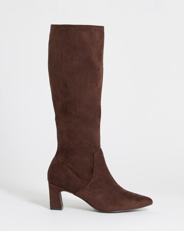 Shona Pointed Toe Knee High Sock Boots - Standard Fit (D) & Standard Calf