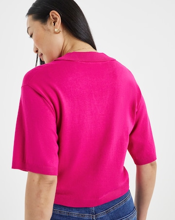 Fine Knit Polo Neck Jumper