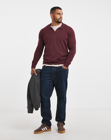 Long Sleeve Cotton Trophy Neck Polo