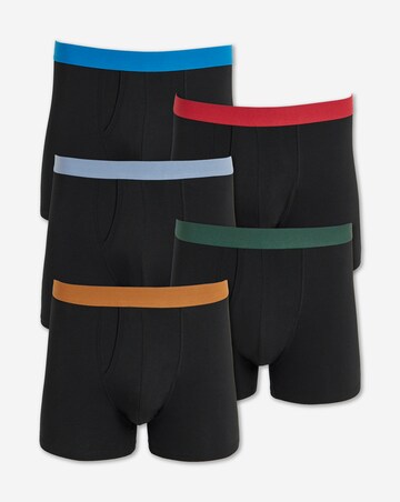 5 Pack Contrast Waistband Boxers