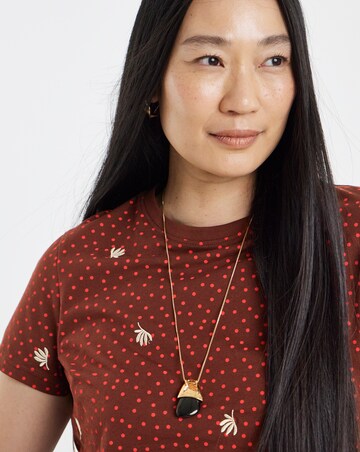 Chocolate Spot Embriodered Crew Neck T-Shirt