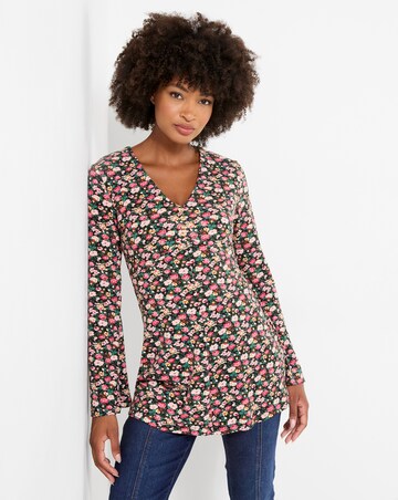 Joe Browns Anna Ditsy Floral V Neck Tunic Top