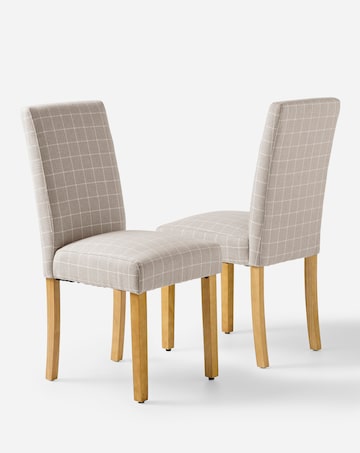 Ava Pair of Checked Dining Chairs