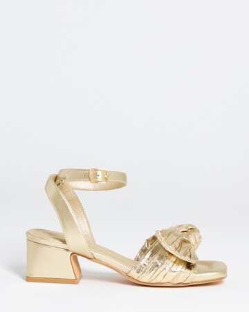 May Side Bow Low Block Heel Sandals - Wide Fit (E)