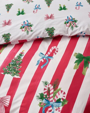 Catherine Lansfield Christmas Stripe Duvet Cover Set