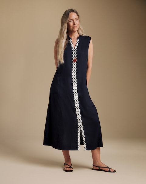 Julipa Linen Pocket Midi Dress