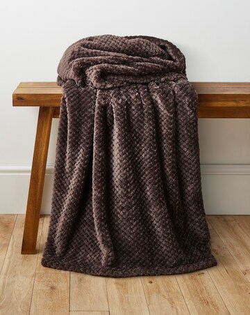 Waffle Fleece Throw - Chocolate