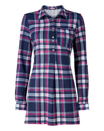 Joe Browns Collared Checked Print Jersey Tunic Top