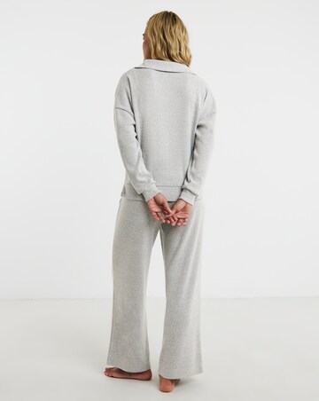 Figleaves Brushed Rib Half Zip Lounge Set