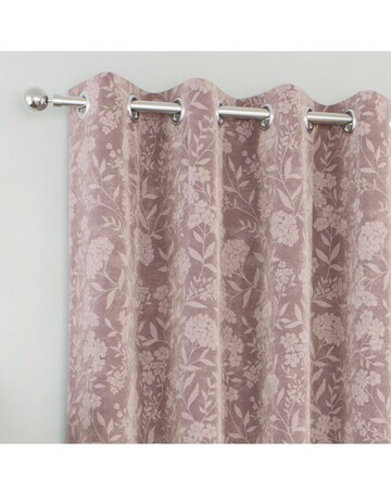 Cuba Floral Print Eyelet Curtain