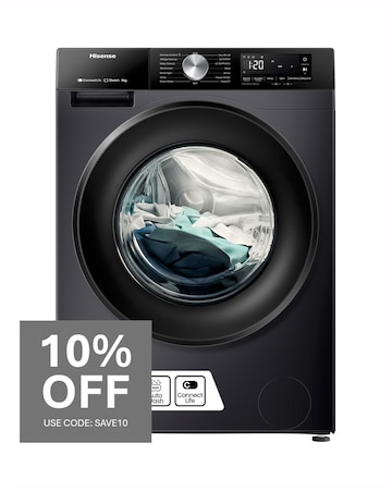 Hisense 3S Series WF3S8043BB3 WiFi-enabled 8kg 1400 Spin Washing Machine - Black