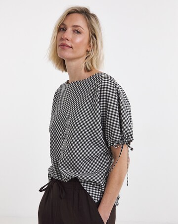 Gingham Elasticated Boxy Top