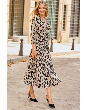 Sosandar Ruchded Front Fit & Flare Dress