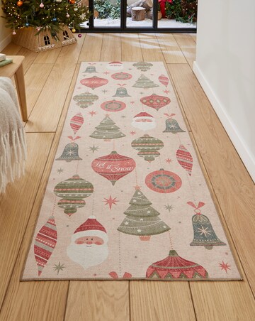 Christmas Baubles Washable Runner