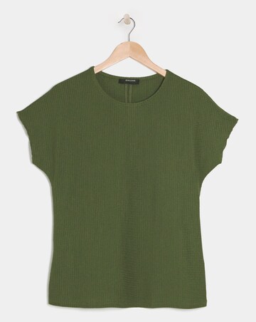 Olive Crew Neck Textured Top
