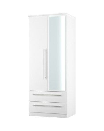 Osprey Ready Assembled 2 Door 2 Drawer Mirrored Robe - Kids